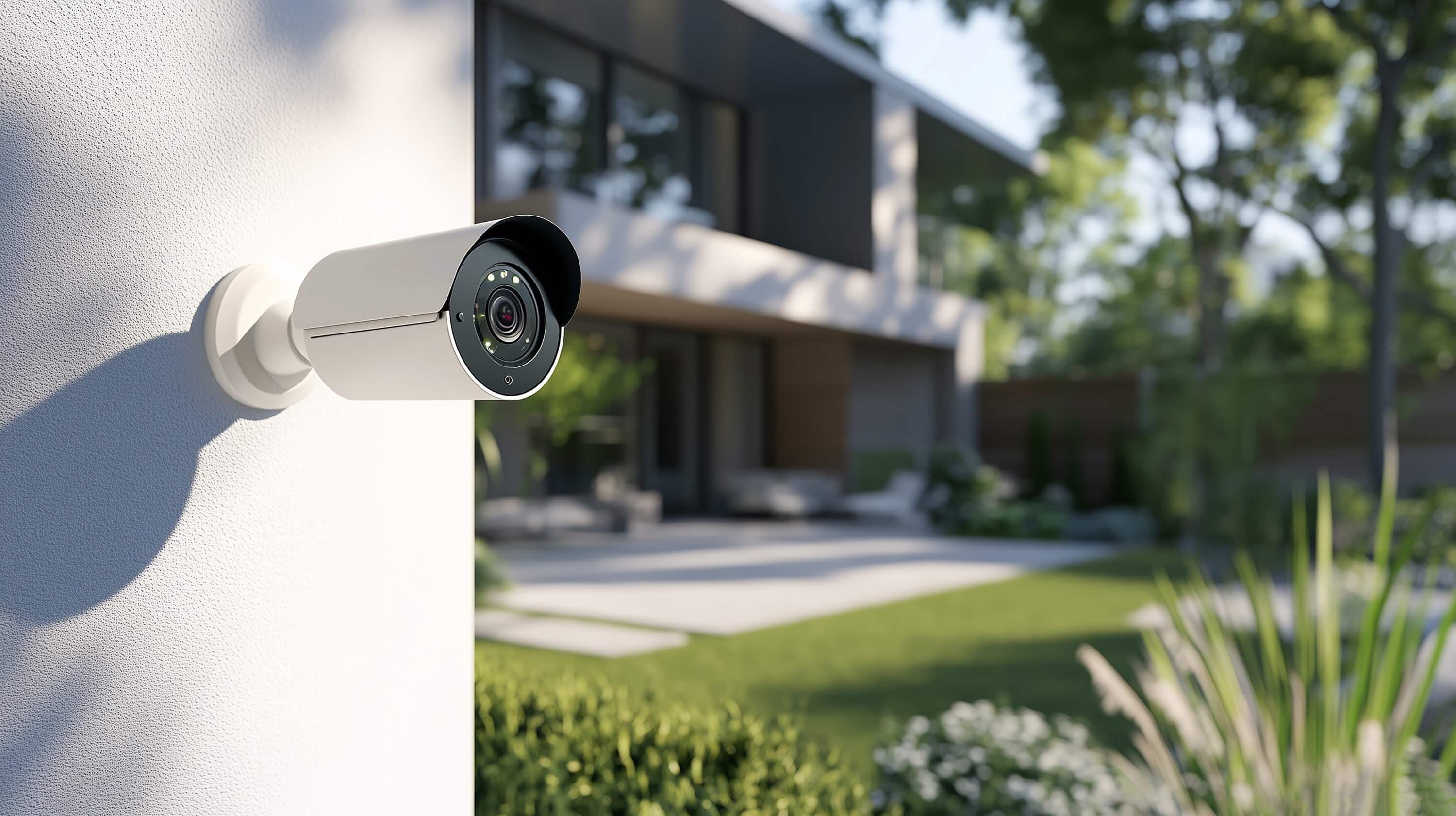 A person viewing security camera footage on a tablet.