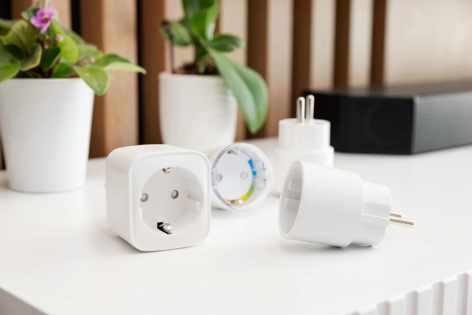 A group of smart plugs.